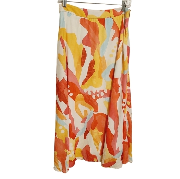 Flying Tomato | Multi-Colored Abstract Printed Maxi Length Skirt (Size Large) - Picture 11 of 11
